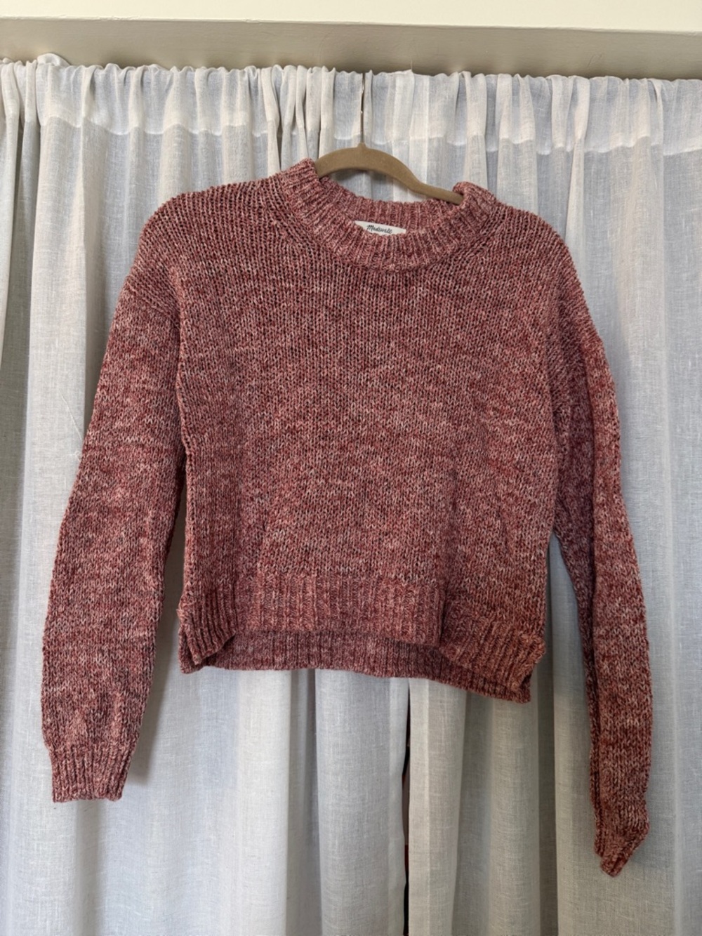 Madewell Marled Rose Crewneck Sweater